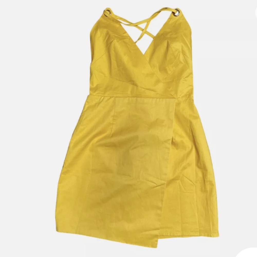 superdown Tie Wrap Backless Dress | yellow | M